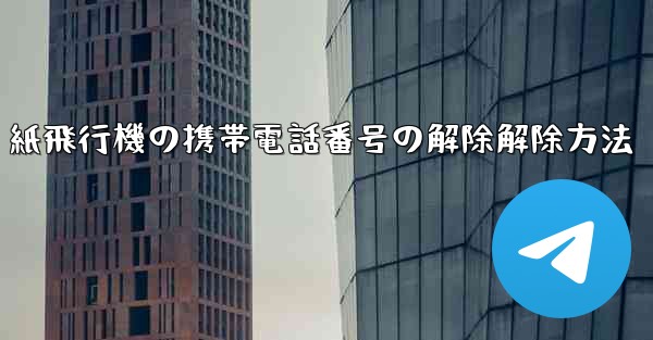 紙飛行機の携帯電話番号の解除解除方法