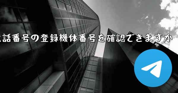 国内携帯電話番号の登録機体番号を確認できますか