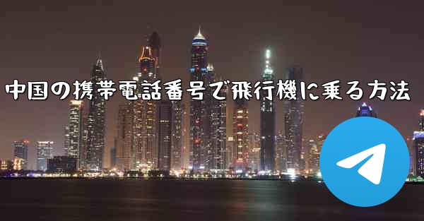中国の携帯電話番号で飛行機に乗る方法