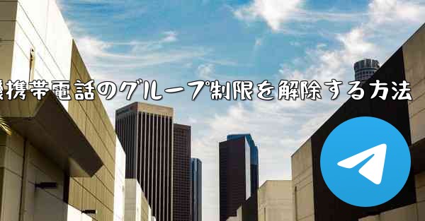 紙飛行機携帯電話のグループ制限を解除する方法