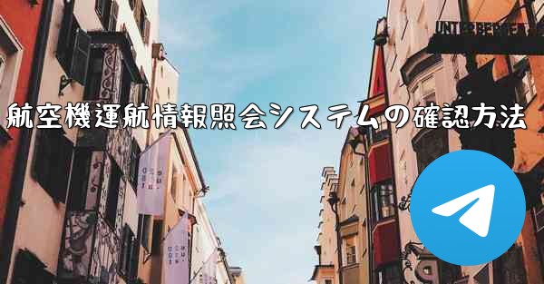 <b>航空機運航情報照会システムの確認方法</b>