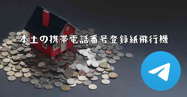 本土の携帯電話番号登録紙飛行機