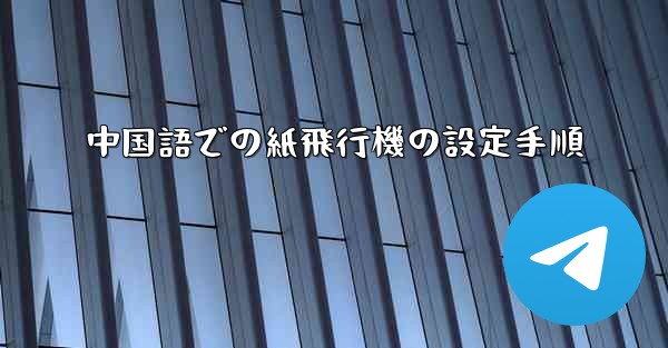 中国語での紙飛行機の設定手順