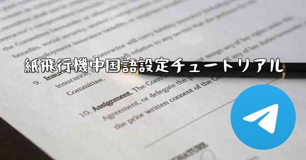 紙飛行機中国語設定チュートリアル