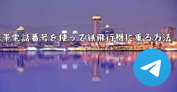 携帯電話番号を使って紙飛行機に乗る方法