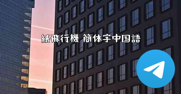 紙飛行機 簡体字中国語