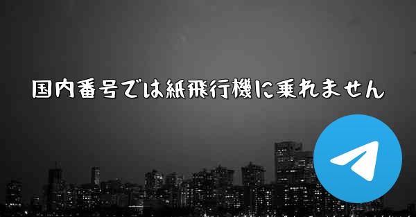 国内番号では紙飛行機に乗れません