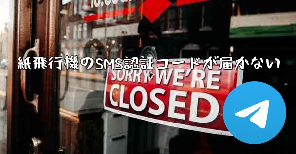 紙飛行機のSMS認証コードが届かない