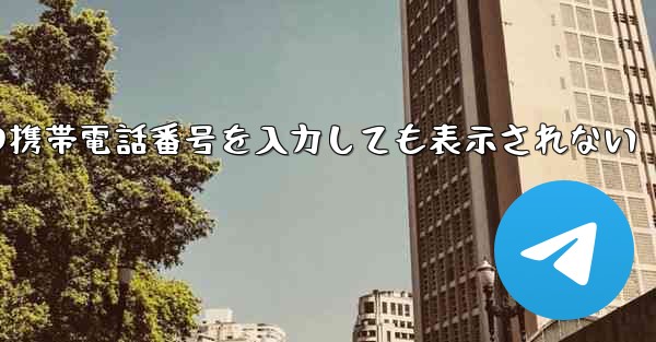 紙飛行機の携帯電話番号を入力しても表示されない