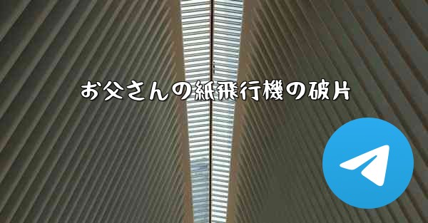 お父さんの紙飛行機の破片
