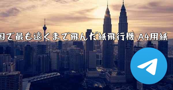中国で最も遠くまで飛んだ紙飛行機 A4用紙