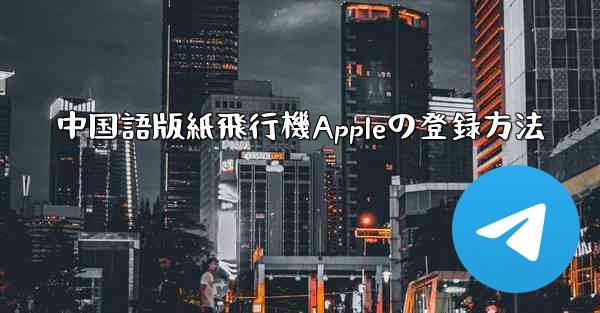 中国語版紙飛行機Appleの登録方法