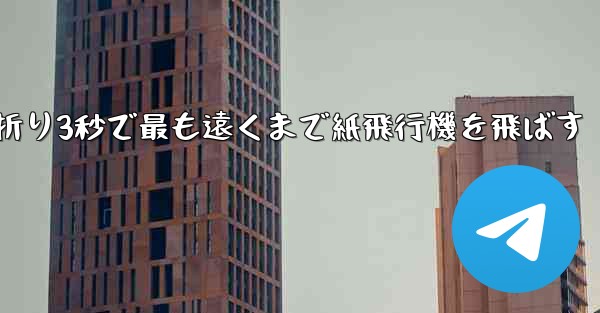 小さな飛行機を折り3秒で最も遠くまで紙飛行機を飛ばす