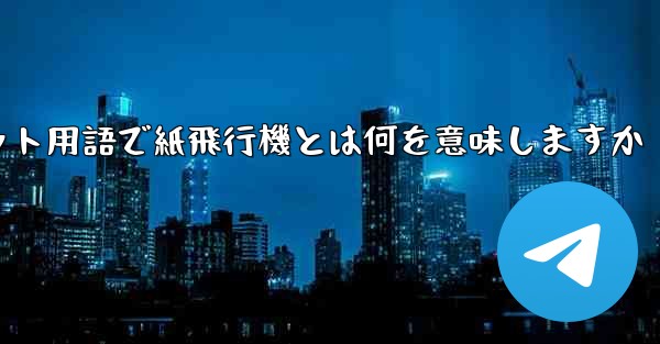 インターネット用語で紙飛行機とは何を意味しますか