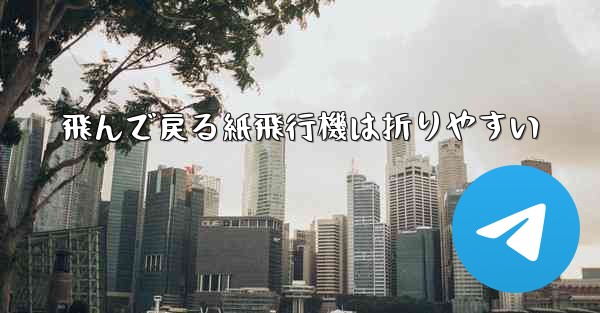 飛んで戻る紙飛行機は折りやすい