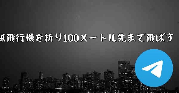 一番遠い紙飛行機を折り100メートル先まで飛ばす