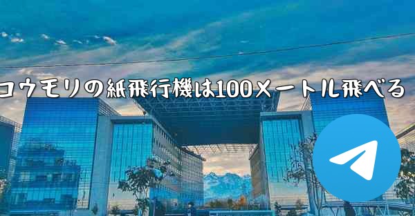 コウモリの紙飛行機は100メートル飛べる