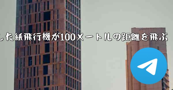 折り紙で手作りした紙飛行機が100メートルの距離を飛ぶ
