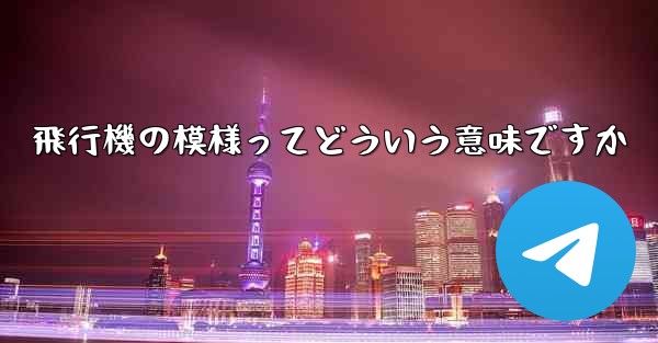 飛行機の模様ってどういう意味ですか