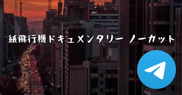 紙飛行機ドキュメンタリー ノーカット