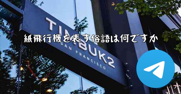 紙飛行機を表す俗語は何ですか