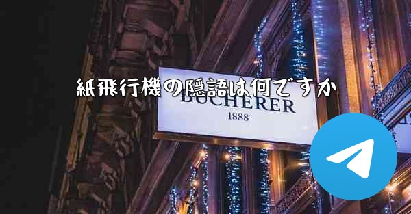 紙飛行機の隠語は何ですか