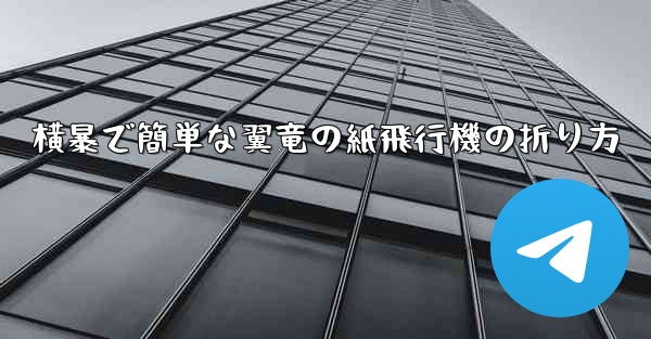 横暴で簡単な翼竜の紙飛行機の折り方