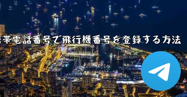 国内携帯電話番号で飛行機番号を登録する方法