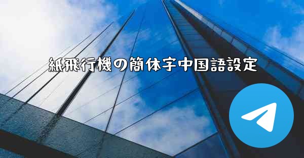 紙飛行機の簡体字中国語設定