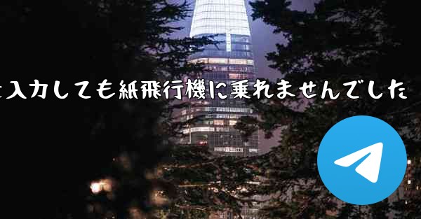 携帯電話の番号を入力しても紙飛行機に乗れませんでした