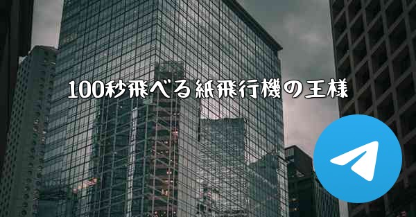 100秒飛べる紙飛行機の王様