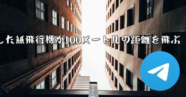 折り紙で手作りした紙飛行機が100メートルの距離を飛ぶ